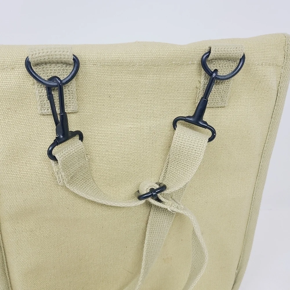 Unbranded | Unisex Vintage Beige Canvas Shoulder Bookbag or Backpack (One Size)